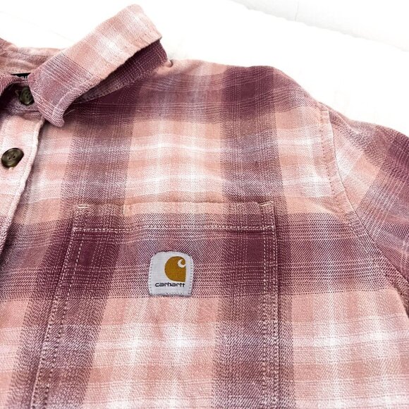 Carhartt Women's Rugged Flex Loose Fit Midweight Flannel Long-Sleeve Plaid Shirt - Picture 4 of 11
